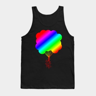 Rainbow Party Balloons Silhouette Tank Top